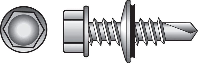 Hillman 561036 No. 12 Ga. X 1 in. L Hex Hex Head Self-Drilling Screws 100 pk