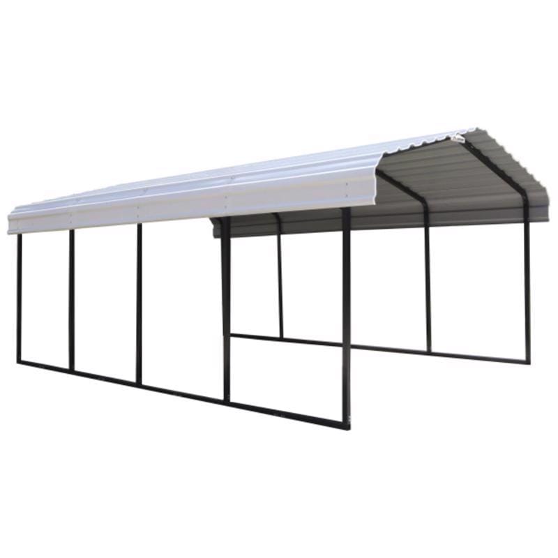 Arrow CPH122007 12 ft. x 20 ft. Metal Horizontal Peak Carport without Floor Kit
