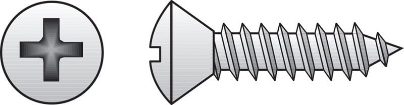 Hillman 0823658 No. 8 Ga. X 1/2 in. L Phillips Oval Head Sheet Metal Screws 100 pk
