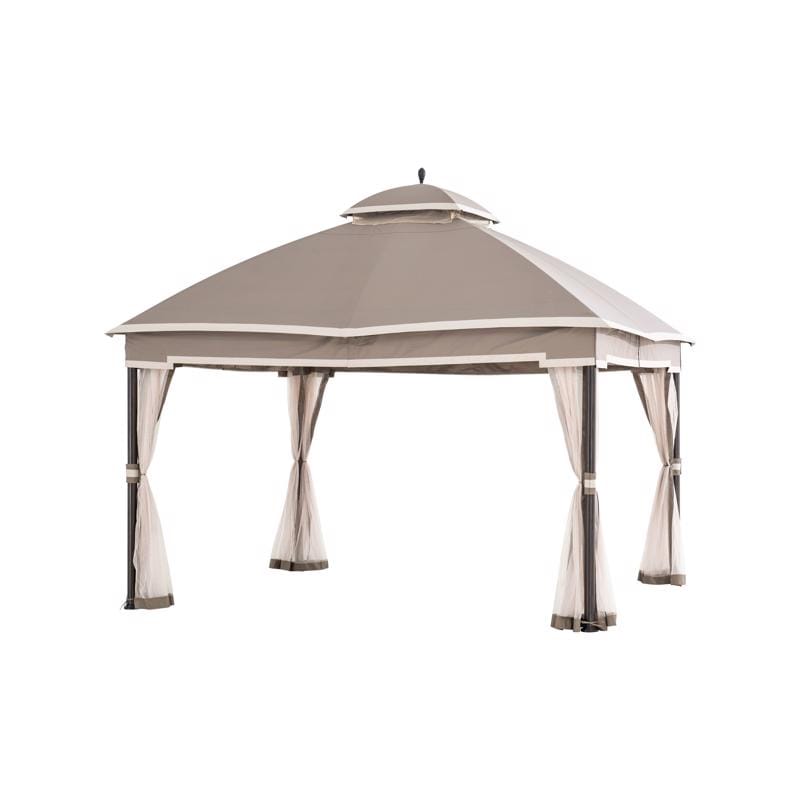 Living Accents A101004610 Fabric Soft Top Gazebo 11 ft. H X 10 ft. W X 12 ft. L