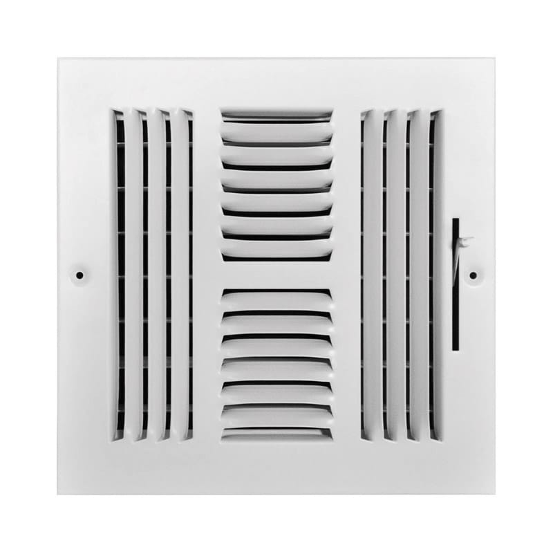 Tru Aire C104M08X08 8 in. H X 8 in. W 4-Way Powder Coat White Steel Wall/Ceiling Register