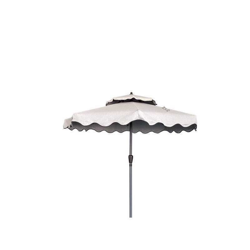 Living Accents YQ102G31-SD Scalloped 9 ft. Tan Patio Umbrella