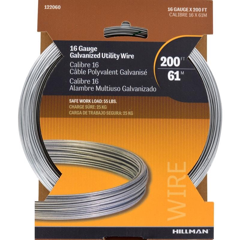 Hillman 122060 200 ft. L Galvanized Steel 16 Ga. Wire