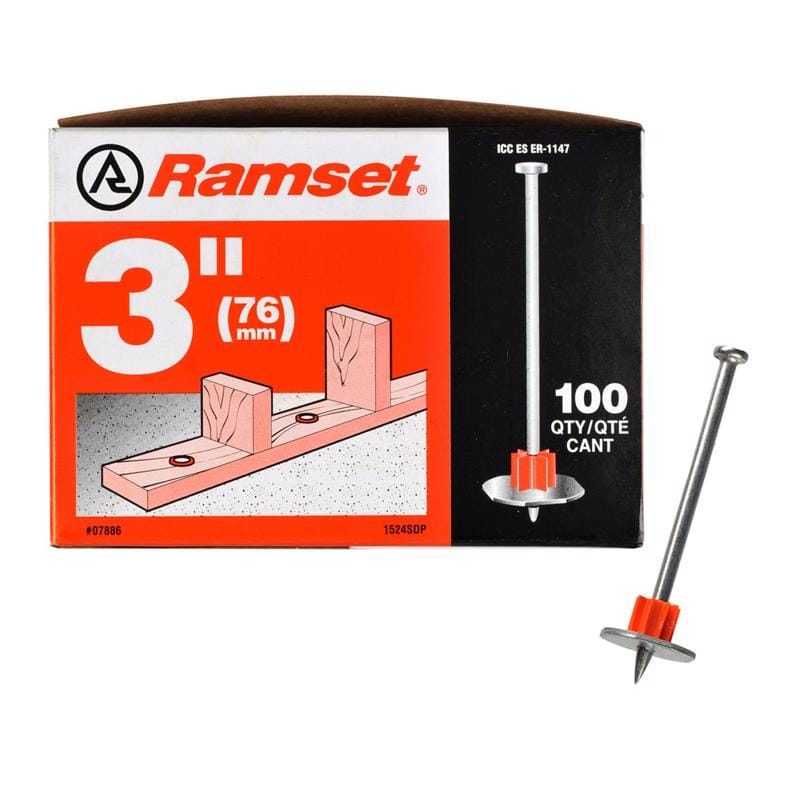 Ramset 07886 .3 in. D X 3 in. L Steel Flat Head Drive Pin with Washer 1 pk