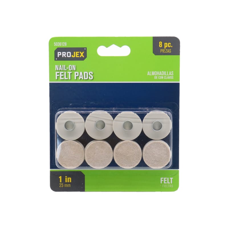 Projex P0006 Felt Protective Pad Brown Round 7/8 in. W 8 pk