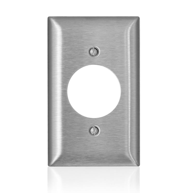 Leviton SL721-000 C-Series Stainless Steel 1 gang Metal Single Outlet Wall Plate 1 pk