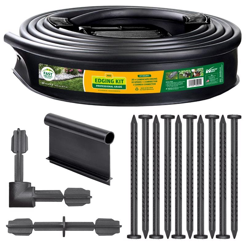 Master Mark 35920 20 ft. L X 5 in. H Plastic Black Landscape Edging Kit