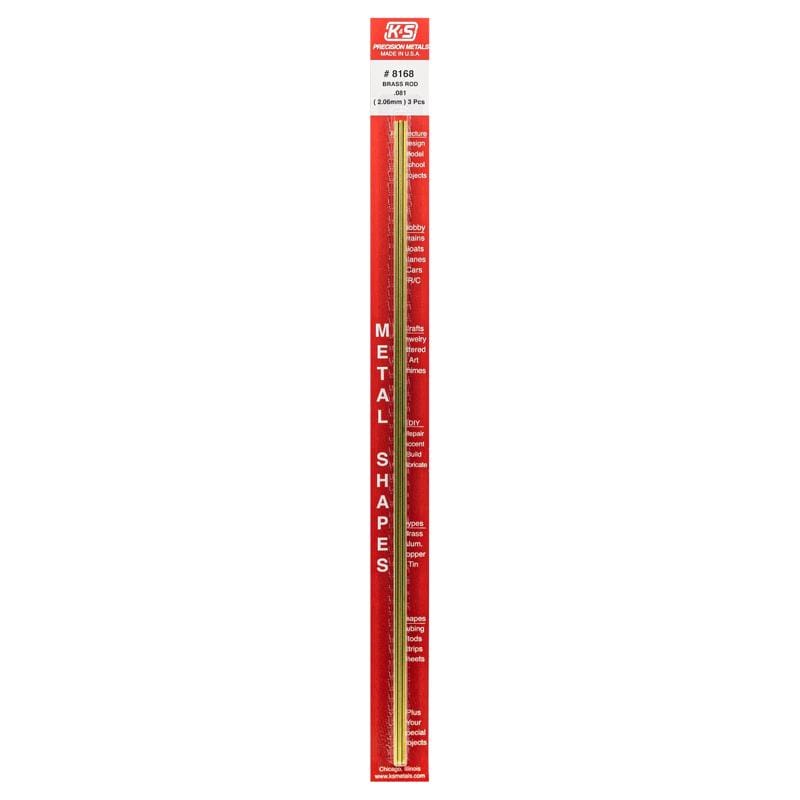 K&S 8168 0.081 in. D X 12 in. L Brass Rod 3 pk