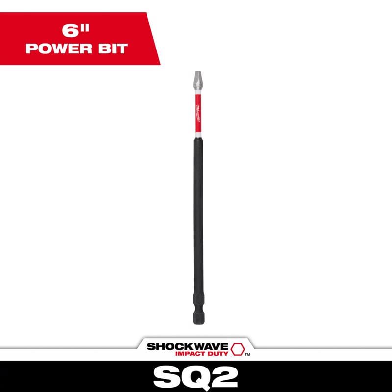 Milwaukee 48-32-4805 Shockwave 6" Power Bit Sq Recess #2