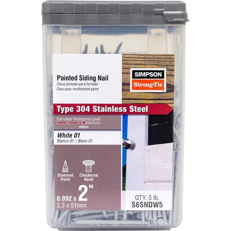 Simpson Strong-Tie S6SNDW5 6D 2 in. Siding Coated Stainless Steel Nail Round Head 5 lb