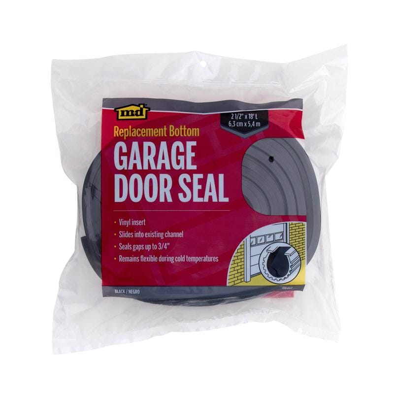 M-D Building Products 08462 Black Vinyl Replacement Bottom For Garage Doors 216 in. L X 1 in.