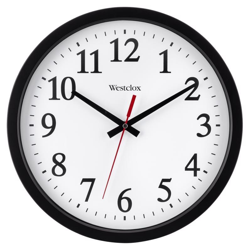 Westclox 32189A 14 in. L X 12 in. W Indoor Analog Wall Clock Plastic Black/White