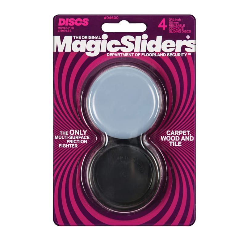 Magic Sliders 04600 Gray 2-3/8 in. Adhesive Polymer Sliding Discs 4 pk