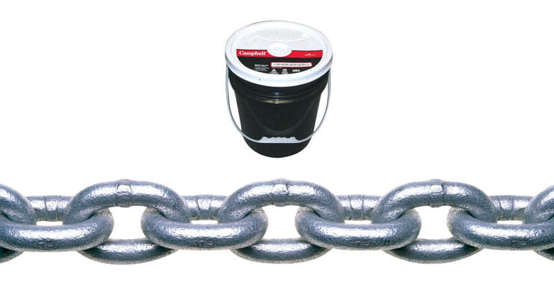 Campbell 0140333 3/16 in. Oval Link Carbon Steel Proof Coil Chain 3/16 in. D X 250 ft. L