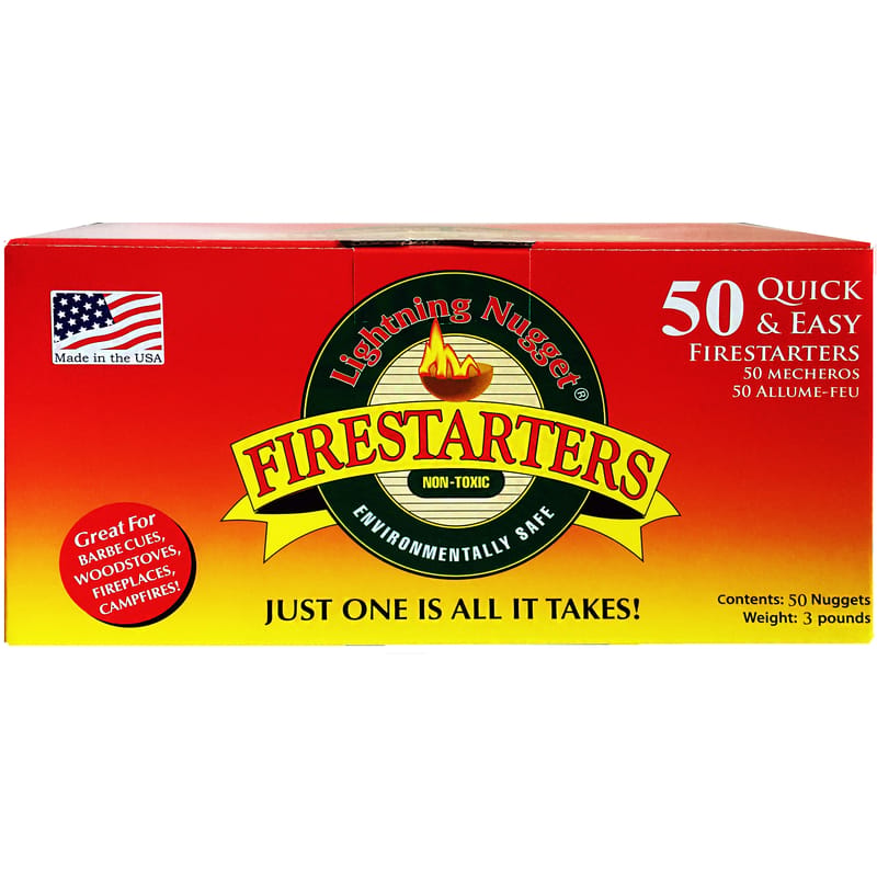 Lightning Nugget N50LBOX Natural Pine Fire Starter 15 min 50 pk