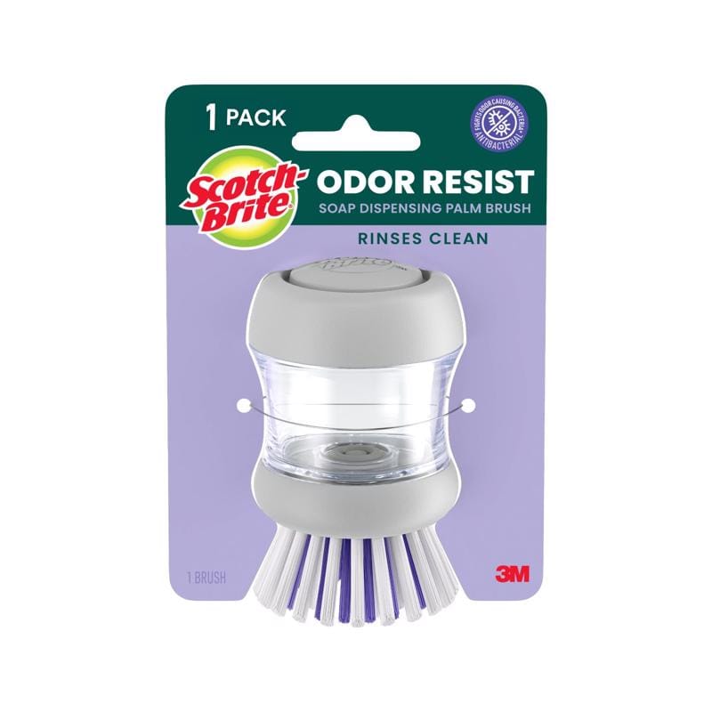 Scotch-Brite 495 4 in. W Medium Bristle Plastic Handle Soap Dispenser Dish Brush