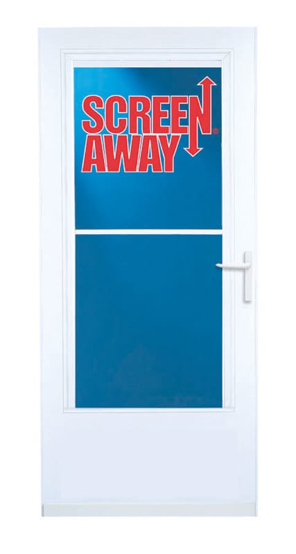 Larson 37081032 Screen Away 81 in. H X 36 in. W Vinyl/Wood White Mid-View Reversible Storm Door