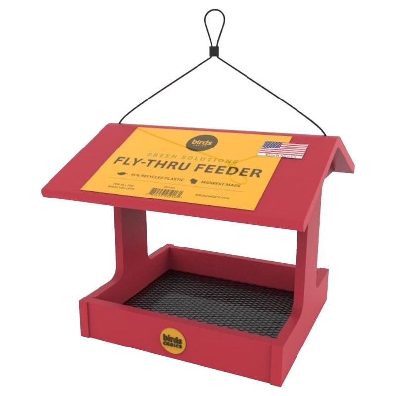Birds Choice BCFTRD Cardinal Plastic Fly-Thru Hanging Tray Bird Feeder