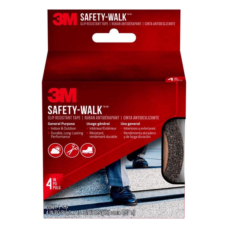 3M 610B-R4X180 Safety-Walk Black Anti-Slip Tape 4 in. W X 15 ft. L 1 pk