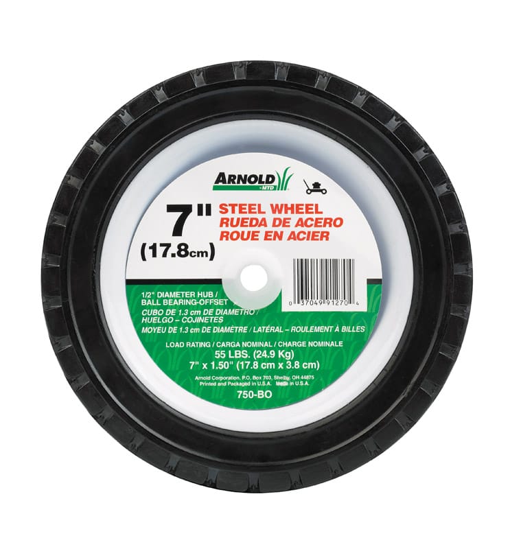 Arnold 490-321-0001 1.5 in. W X 7 in. D Steel Lawn Mower Replacement Wheel 55 lb