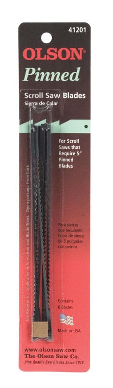 Olson SC41201 5 in. Carbon Steel Scroll Saw Blade 10 TPI 6 pk