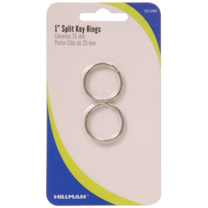 Hillman 701286 Tempered Steel Silver Split Rings/Cable Rings Key Ring