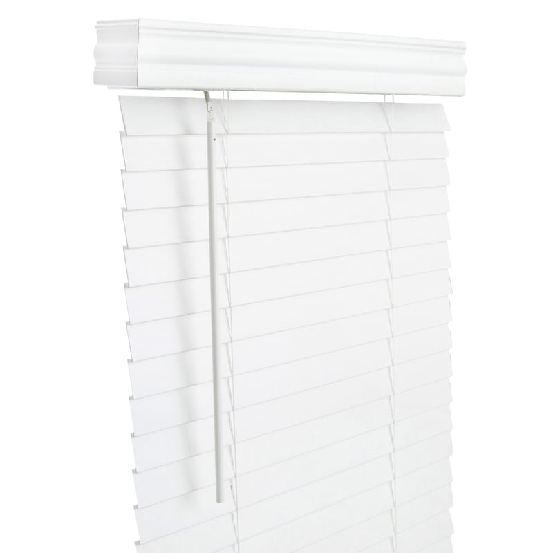Living Accents FAX6060WH Faux Wood 2 in. Blinds 60 in. W X 60 in. H White Cordless