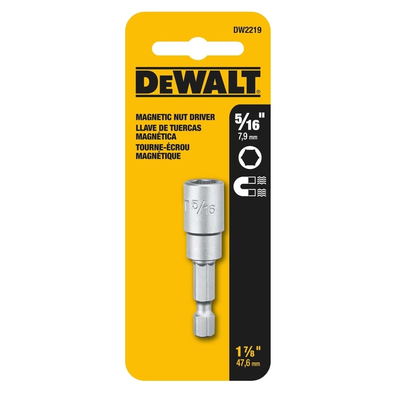 Dewalt DW2219 5/16 in. X 1-7/8 in. L Magnetic Nut Driver Heat-Treated Steel 1 pc