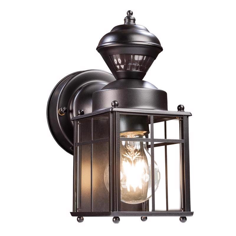 Globe Electric 60000001 Franklin Matte Black Motion-Sensing LED Wall Lantern