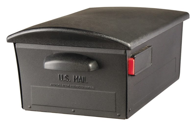 Architectural Mailboxes RSKB00AM Mailsafe Classic Plastic Post Mount Black Mailbox
