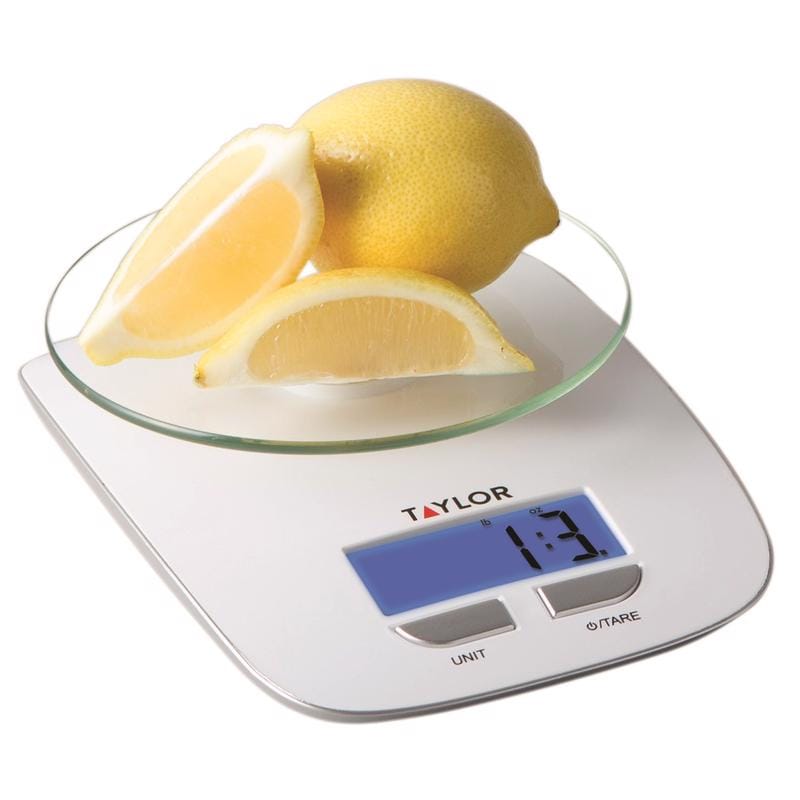 Taylor 384521 Silver/White Digital Kitchen Scale 11 lb