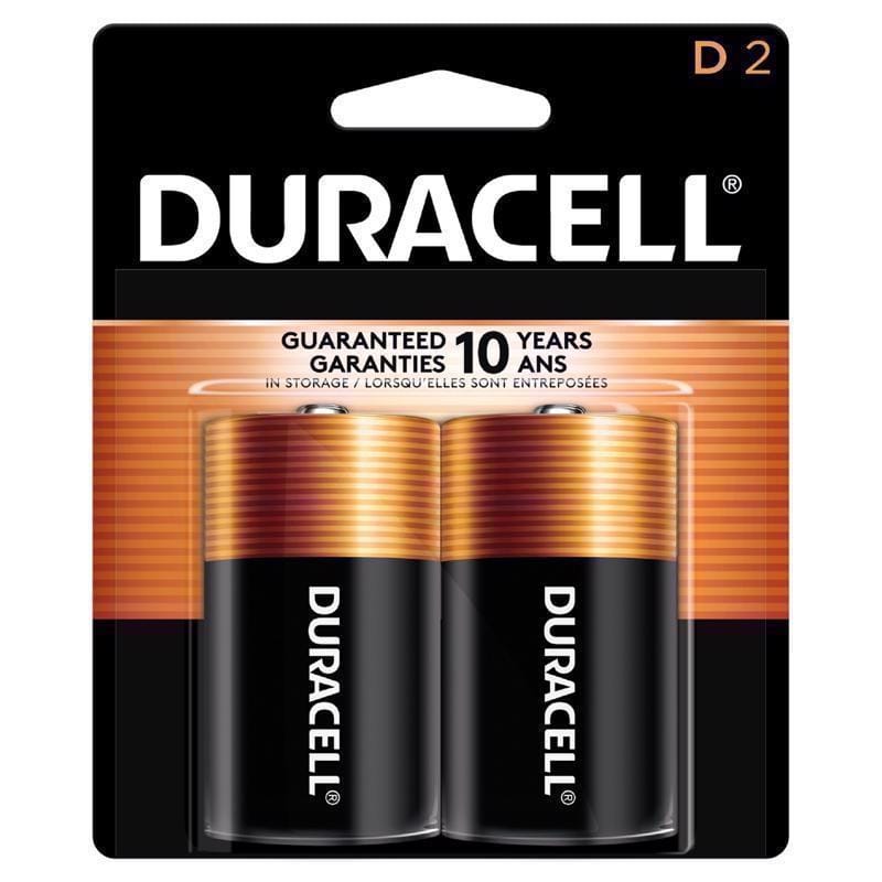 Duracell MN1300B2Z Coppertop D Alkaline Batteries 2 pk Carded