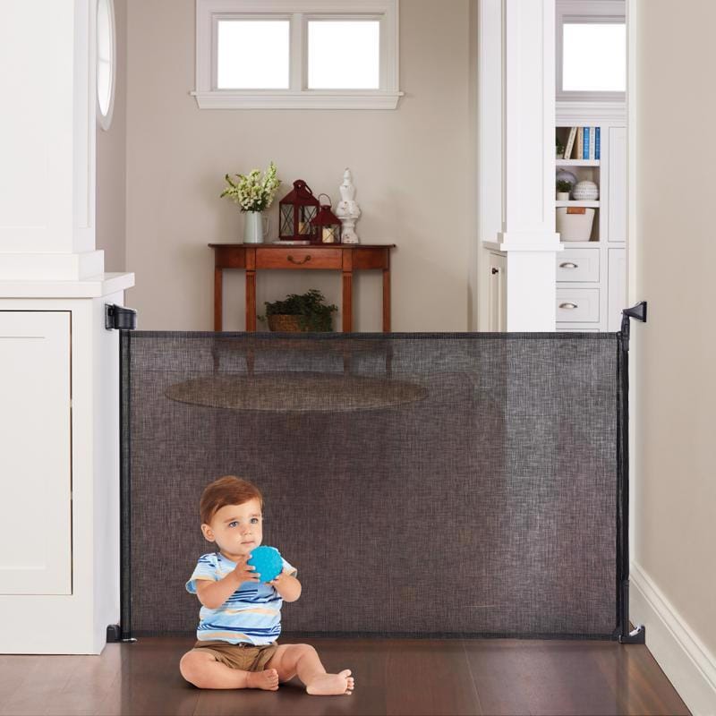 North States 5546 Toddleroo Black Mesh Retractable Safety Gate 1 pk