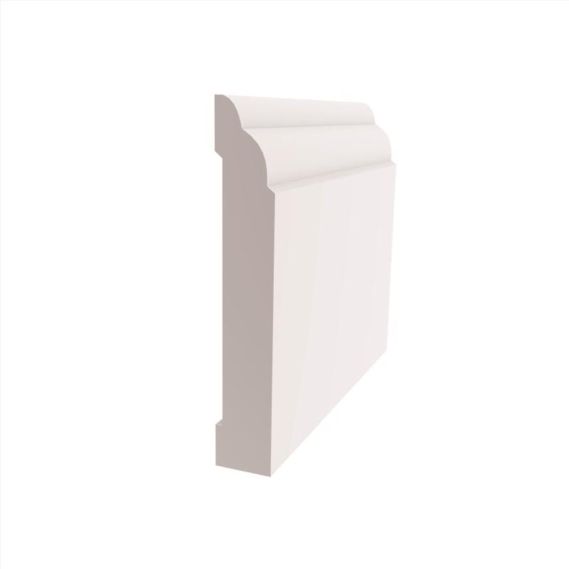 Alexandria Moulding RY353-ZM096C 7/16 in. H X 3 1/4 in. W X 8 ft. L Paintable White PVC Baseboard