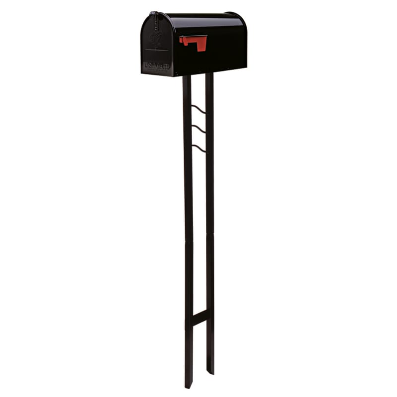 Architectural Mailboxes MC11KITBAM Mailbox-To-Go Classic Galvanized Steel Post Mount Black Mailbox