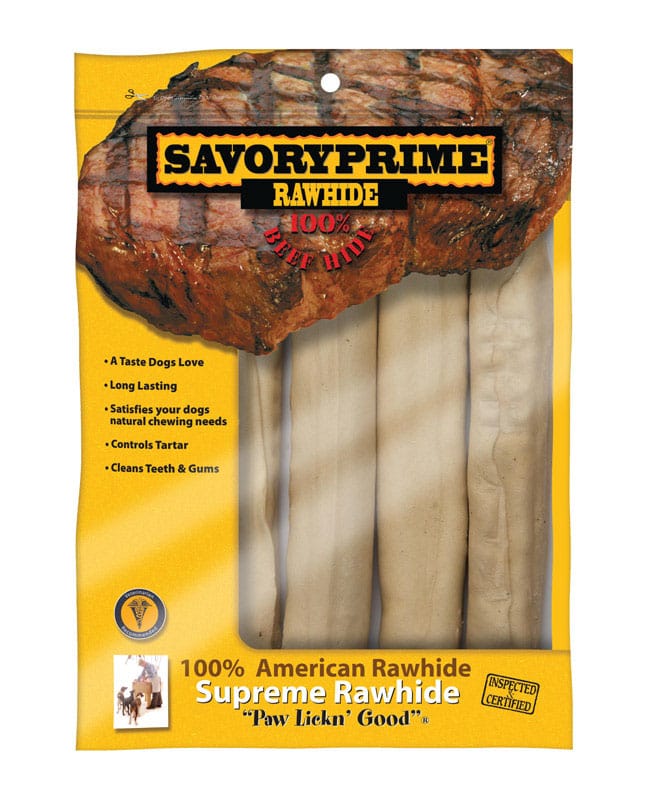 Savory Prime 991 American Supreme Large Adult Rawhide Bone Beef Rawhide 10 in. L 4 pk