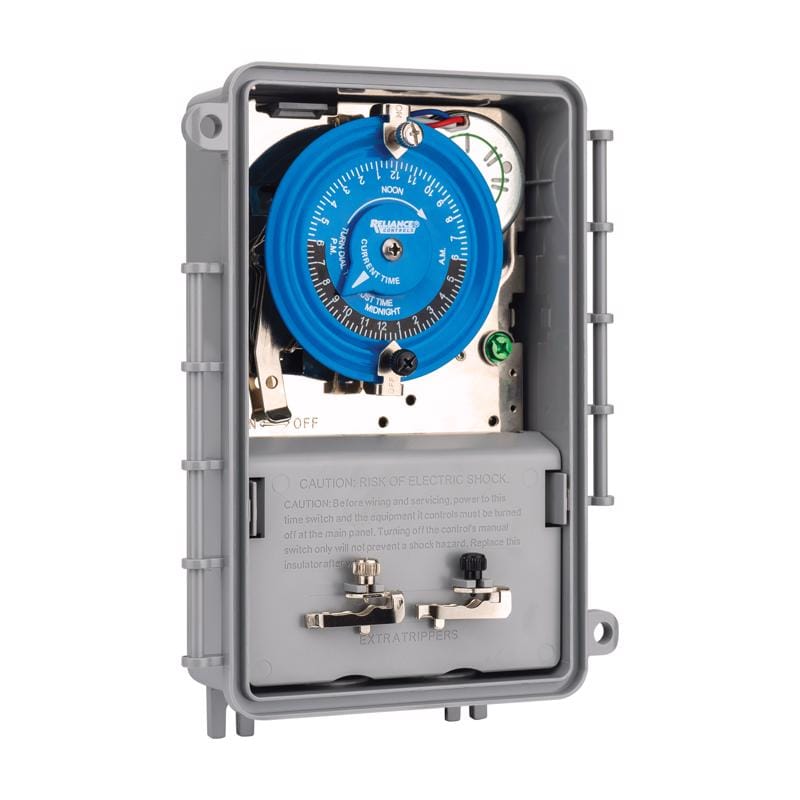Reliance Controls 609P Indoor and Outdoor 24 Hour Mechanical Timer 120 V Gray