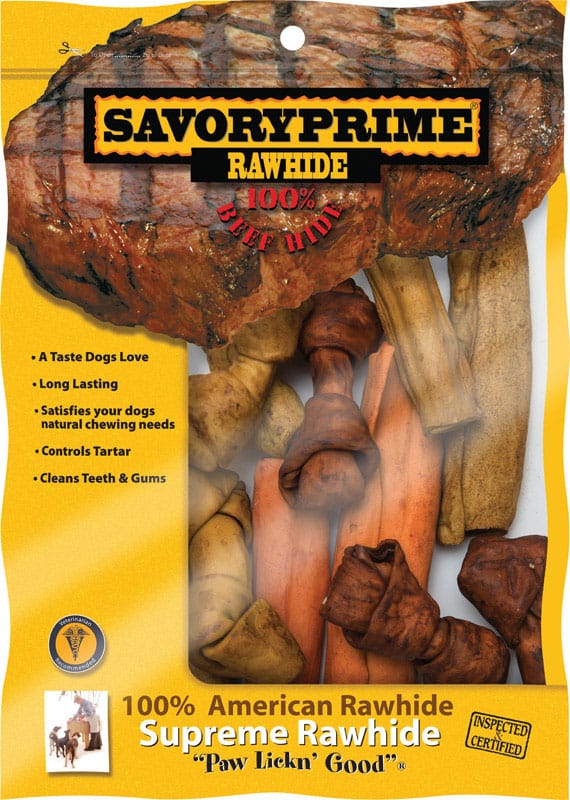Savory Prime 999 Small Asst Variety Pk All Size Dogs Adult Rawhide Bone Beef Rawhide 1 pk