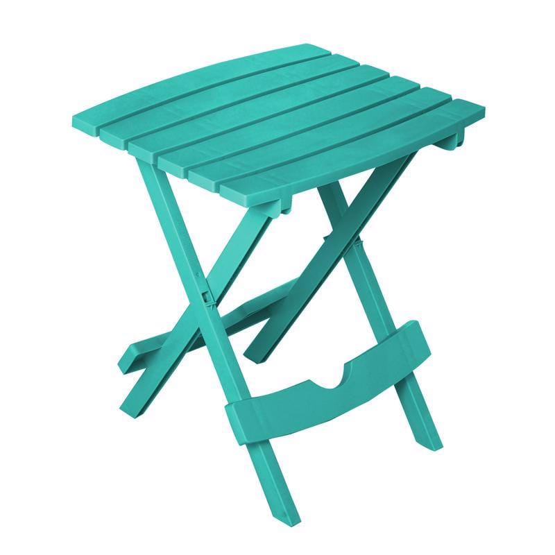 Adams 260613 Quik Fold Seaglass Rectangular Resin Folding Side Table