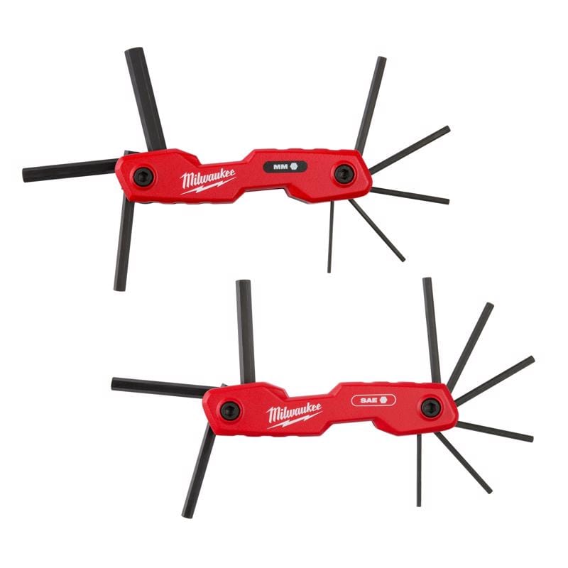 Milwaukee 48-22-2183 Metric and SAE Fold-Up 17-Key Folding Hex Key Set 2 pc