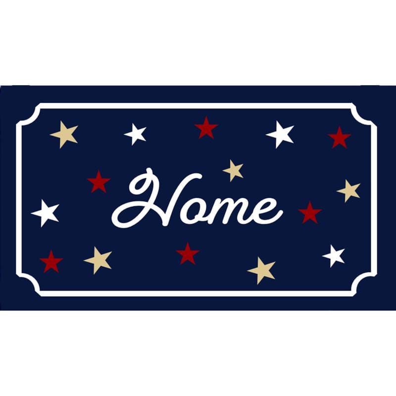 Rockport Premium VBC1828-AM34 Americana 18 in. W X 28 in. L Multi-Color Home with Stars Coir Door Mat