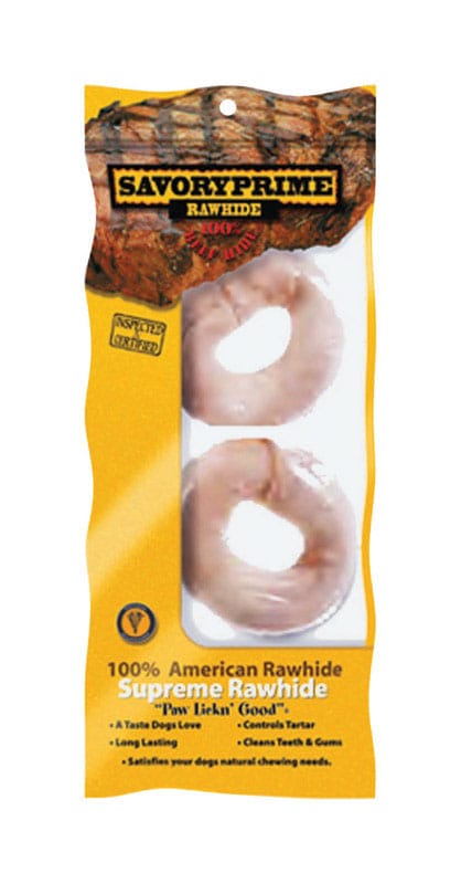 Savory Prime 905 Medium/Large Adult Rawhide Bone Beef Rawhide 4 in. L 2 pk
