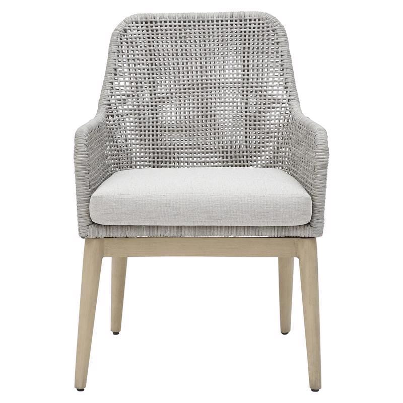 Signature Design P798-601A by Ashley Seton Creek Gray Aluminum Frame Dining Armchair