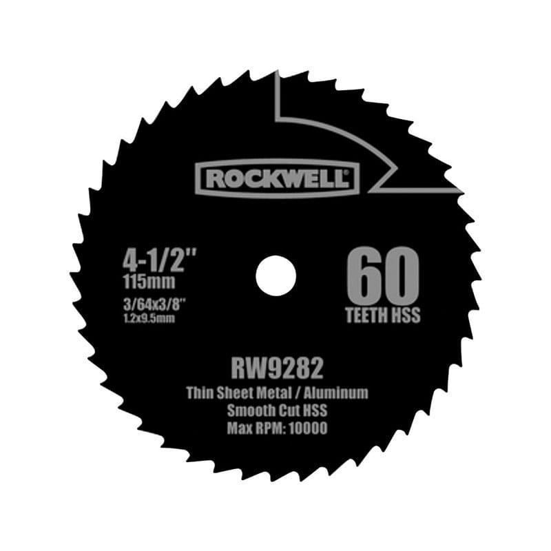 Rockwell RW9282 4-1/2 in. D X 3/8 in. Versacut High Speed Steel Circular Saw Blade 60 teeth