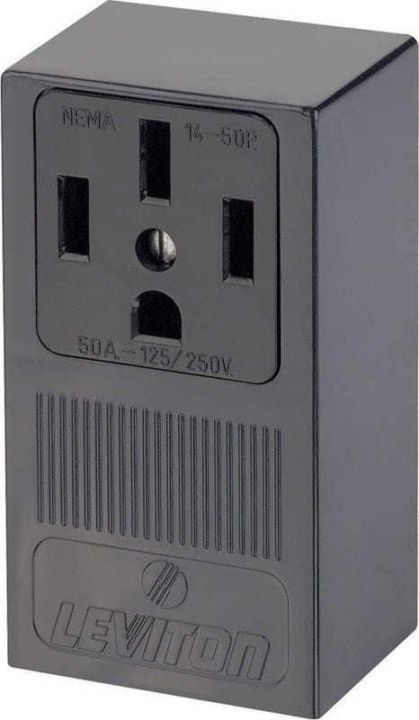 Leviton 55050-P00 50 amps 125/250 V Black Outlet 14-50R 1 pk