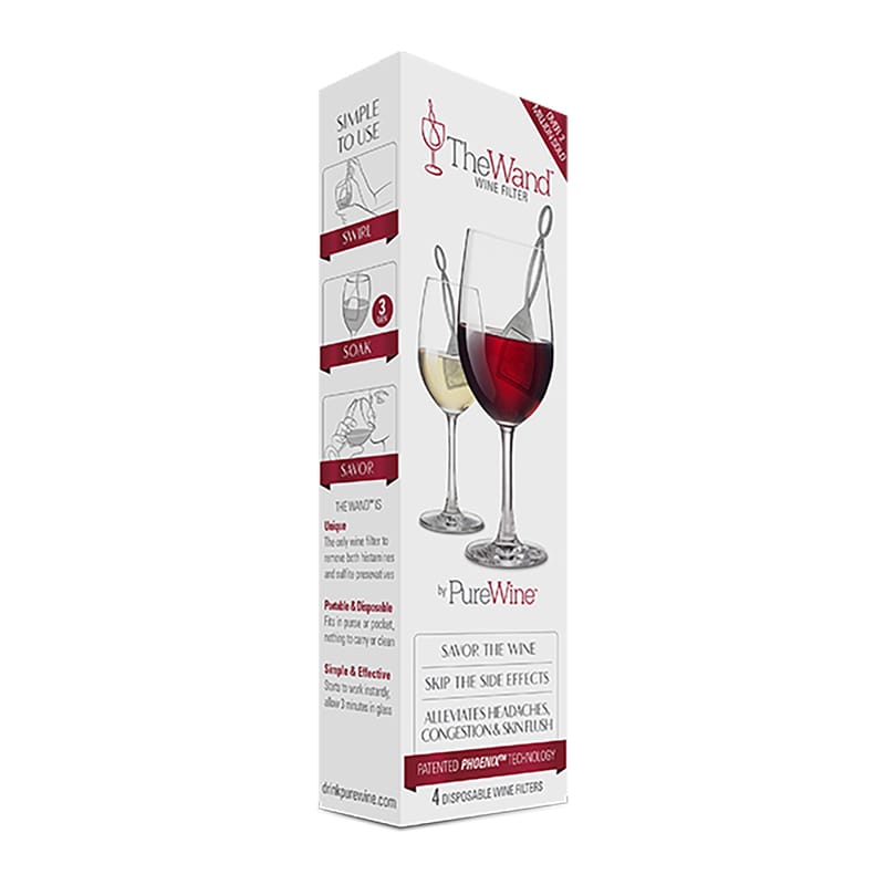 Purewine VINO4 The Wand Silver Polypropylene Wine Filter