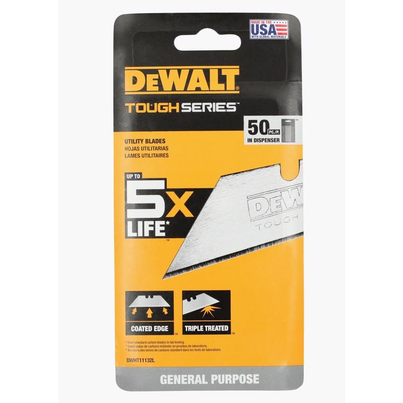 Dewalt DWHT11132L Toughseries High Carbon Steel Induction Treated Utility Blade 2.12 in. L 50 pk