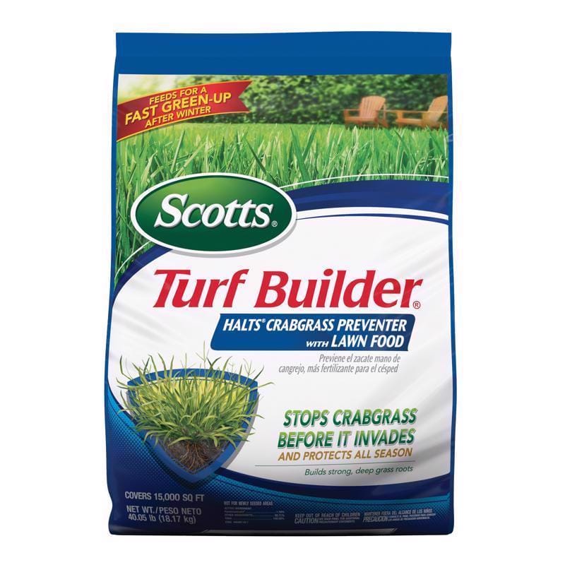 Scotts 31115 Turf Builder Halts Crabgrass Preventer Lawn Food For Multiple Grass Types 15000 sq ft