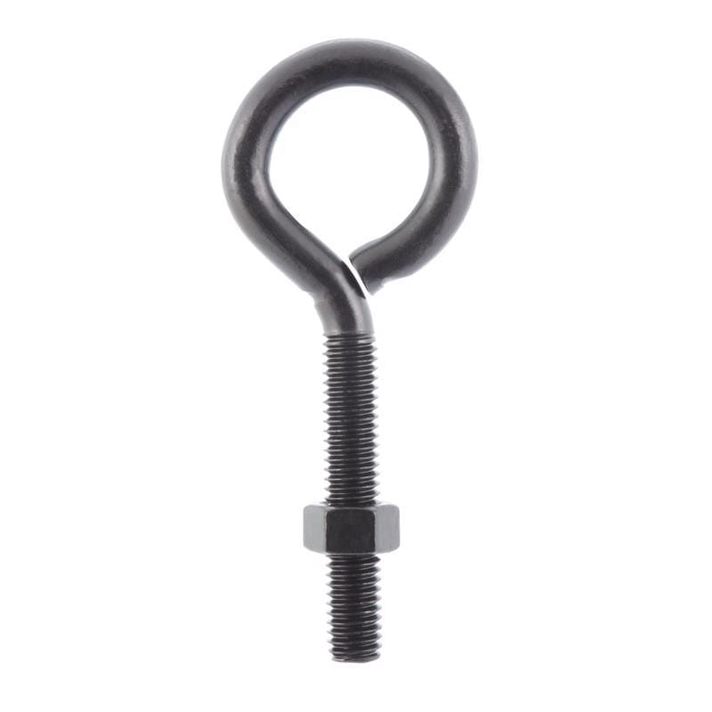 Wright 02-3456-305 3/8 in. X 4 in. L Black Steel Eyebolt Nut Included