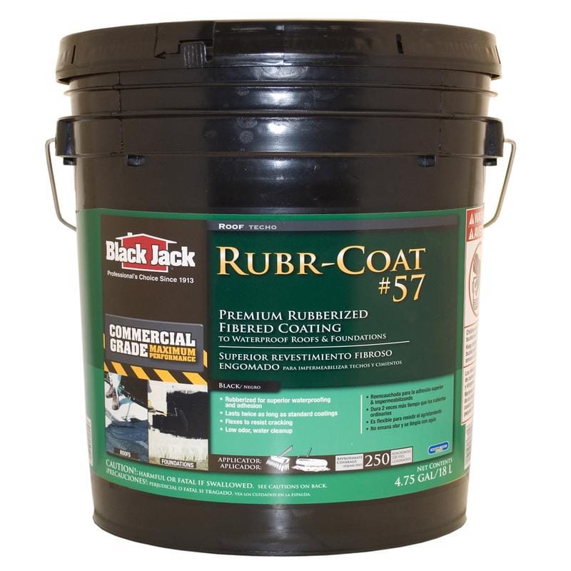 Black Jack 6080-9-30 Rubr-Coat #57 Gloss Black Rubber Roof Coating 5 gal